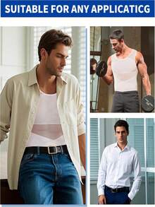 Body Shaper Compression Vest Undershirt Seamless Waist TrainerTank Top Belly Control WorkoutShapewear Men Swear Slim Fit Menswear Socks - White - View 6