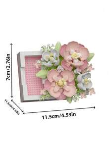 Creative Flower Bouquet Building Blocks, Adult DIY Assembly Block Set, Home And Office Desk Decor Display Model, Handmade Style Decoration, Leisure Hobby Gift, High Density Blocks, Holiday Gift, Father's Day Gift, Mother's Day Gift, Wedding Gift, Wedding Decor, Graduation Gift