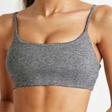 Gym Top With Double Straps, No Underwire, No Transparency, Fashion Colors - 灰色 - 查看 2