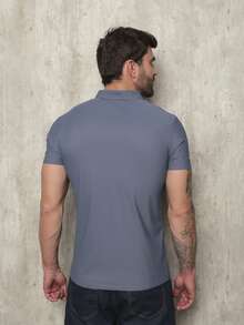 Camisa Polo Masculina em Poliamida Tecido Gelado Elastico Estilo e Qualidade - Cinza - Visão 5