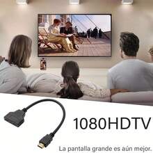 Cable de conexión para computadora de alta definición HD.MI uno a dos de 1 m, calidad de imagen ultra clara, compatible con computadoras, caja secreta de Hua.wei, caja de Xiao.mi, LeTV, videojuegos PS.4 y otros dispositivos de interfaz HD.MI. - Negro - Ver 7