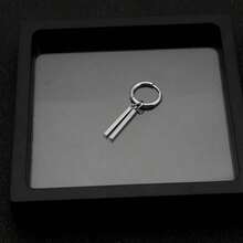 One Long Stainless Steel Tassel Earring For Men - Silver - View 6