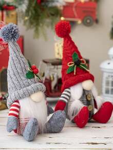 1 szt. pluszowych krasnali świątecznych, dzianinowych czapek pluszowych krasnali, skandynawskich figurek, nordyckich pluszowych ozdób krasnali, ozdoby świąteczne krasnali, dekoracja stołu, ozdoby świąteczne do wystroju domu