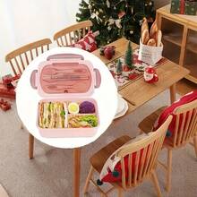 Set de loncheras bento para adultos + bolsa térmica para el almuerzo - Lonchera bento a prueba de fugas de 1200 ml, espaciosa lonchera de 3 compartimentos, perfecta para la oficina, la escuela, camping y picnics - Soluciones de almacenamiento de cocina, lonchera para hombres y mujeres para el trabajo - Azul - Ver 5