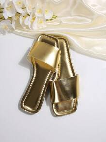 Sandalias planas de lujo para mujeres, primavera/verano/otoño 2025, tallas grandes, zapatillas de señora con tacón bajo antideslizante, zapatos versátiles de moda para vacaciones, playa y hogar, impermeables con rhinestones