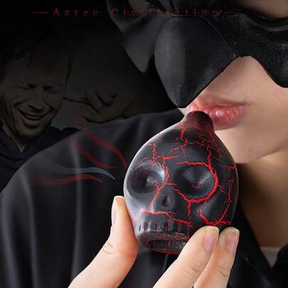 1 件响亮的陶瓷死亡哨子，125dB 逼真的人类尖叫声，陶瓷哨子恐怖恶作剧配件，手工制作的生存工具和万圣节派对装饰，应急准备和户外活动用品