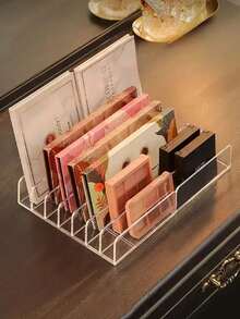 1 Bandeja para sombras de ojos, organizador de maquillaje de 7 ranuras, organizador de tocador de escritorio/cajón, caja de almacenamiento de maquillaje ahorradora de espacio, organizador de maquillaje transparente, apto para tocadores, encimeras de baño, armarios, habitaciones, dormitorios y decoraciones de sala de estar, accesorios de viaje, cajas de regalo, regalos de almacenamiento y regalos divertidos.