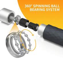 PROIRON 成人加重跳绳，带防滑手柄，7 毫米厚，可调节长度和重量，适合女性 - 黑色 - 查看 4