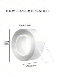 1pc 1mm Thick Transparent Multifunctional Nano Double-Sided Tape, Strong Transparent Nano Adhesive Tape, Residue-Free, Suitable For Office, Home, Daily Use