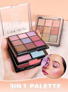 Disco de sombra de ojos, iluminador y rubor en combinación de tres capas, con acabados perlados, mate y brillante. Ideal para maquillaje diario y de festivales musicales, de larga duración. Una sola paleta con múltiples usos, esencial para viajes, fácil de llevar y ahorra espacio.