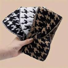 许多女士黑白千鸟格秋冬羊毛发带时尚新款十字宽边针织运动束发带发饰秋季头巾女头巾时尚头巾运动吸汗带秋季头带度假装女 - 彩色 - 查看 10