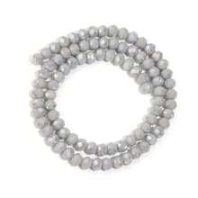 1 件闪亮灰色 AB 色多面算盘水晶扁珠，时尚百搭百搭手工 DIY 串珠散珠，适用于手链、项链、珠宝、时尚珠宝、工艺品、手机挂饰、钥匙扣、装饰品、珠子批发 - 灰AB瓷 - 查看 9