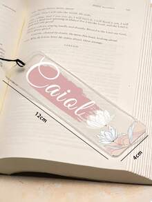 1 pieza Marcapáginas de acrílico transparente con nombre personalizado con 23 estilos - Accesorio de libro hecho a mano con flores personalizadas, regalo único para lectores - Para amantes de los libros - Regalo de Navidad - Regalo perfecto para mamá - Multicolor - Ver 11