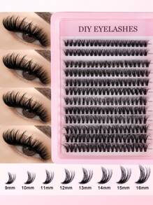 240Clusters Individual Cluster Lashes DIY Lash Extension Crossed Wispy Soft Daily Cluster Lashes Thin Band Natural False Eyelashes Lash Clusters, Eyelash Clusters, Individual Eyelashes, Lashes, Fake Lashes - C - View 2