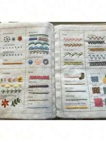 1 pièce Livre pour passionnés de broderie sur lin, guide de broderie avec outils de couture (kit de couture), tutoriel de couture et de broderie, guide de couture pour débutants, crochet, broderie, sac au crochet, sac de couture, tissu de couture, articles de première nécessité, vie domestique, décoration de Noël, Noël, Thanksgiving. - Multicolore - Voir 4