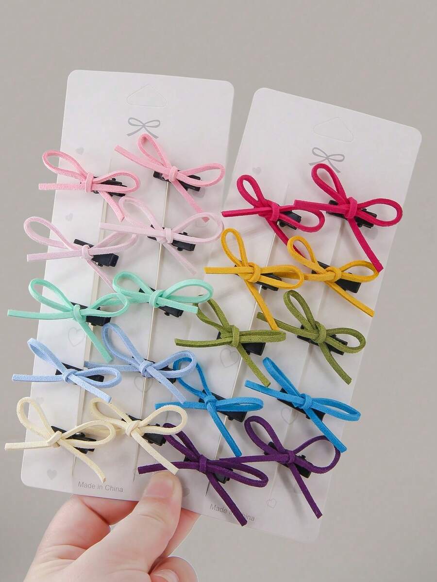 20个装多色蝴蝶结发夹，适合女孩，可作侧刘海夹，多功能刘海夹，日常佩戴不伤发发饰 - 彩色 - 查看 1
