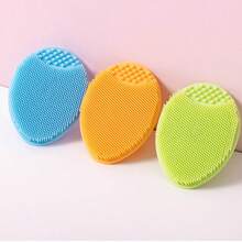 1pc Silicone Face Cleansing Brush & Exfoliating Cream, For Deep Cleansing, Soft Bristles, Blackhead & Acne Pore Care, Silicone Face & Hair Brush, Comfortable & Soft, Massages Scalp, Cleans Dirt, Baby-Grade Material, Skin Care, Beauty, Pore Brush, Face Scrubber, Face Wash, Face Cleanser - Multicolor - View 7