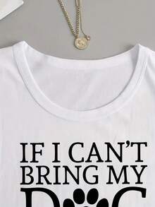 Winter Clothes For Women Ropa De Invierno Mujer Long Sleeve TopsLong Sleeve Crew Neck Dog Paw & Letter Print Casual T-Shirt For Spring & Fall, Women's Clothing Christmas Themed Graphic Print Casual Crew Neck Long Sleeve T-Shirt - trắng - Xem 5