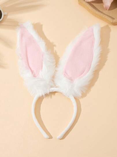 1 pieza Diadema con orejas de conejo para fiesta de Halloween, festival o cosplay de niña
