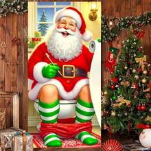 2D Door Flag, Santa Claus Door Flag - Multipurpose Christmas Decoration, Suitable For Indoor And Outdoor Use, No Power Required, Polyester Material, Great For Holiday Parties, Anniversaries, Graduations, Holiday Party Decor | Holiday Christmas Design | Durable Polyester, Christmas Decoration