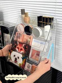 1pc PET Transparent Display Rack, Nail Polish Organizer, Makeup Display Cabinet, Makeup Organizer, Countertop Skincare Organizer, Suitable For Lotions, Face Masks, Eyeshadows, Lipsticks, Nail Polishes, Perfumes, Colognes - Multicolor - View 11