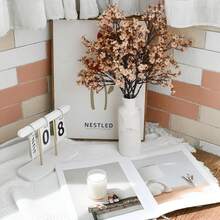 1/5 件人造花，人造花散装真实触感仿满天星花束假塑料丝花，适用于家庭厨房卧室婚礼节日、派对装饰（秋季白色） - 秋白色 - 查看 4