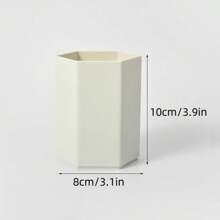 1/2/3pcs Minimalist Hexagon Pen Holder, Office & Student Desk Organizer, Luxury Minimalist Style Large Capacity Desk Decor & Stationery Storage, Suitable For Home, Office, And School