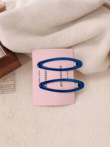 12个/6个装精致透明几何椭圆形BB夹，时尚发夹，适合女性和女孩，适合上学、秋季佩戴，可爱蝴蝶结发夹，头饰，发卡 - 彩色 - 查看 8