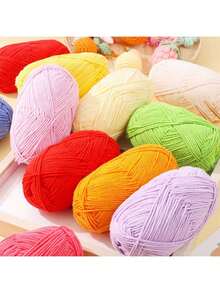 1pc 5-Ply Milk Yarn, Crochet Knitting Thread, Suitable For DIY Weaving Bags, Scarves, Hats, Sweaters, Dolls, 50g/Pc