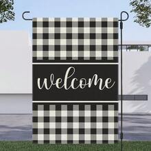 1 pieza, Bandera de jardín y casa con estampado de búfalo blanco y negro, bandera de jardín de doble cara, decoración del hogar, decoración exterior, decoración del jardín, decoración navideña, sin asta de bandera 12x18in - 1 pieza de bandera - Ver 5