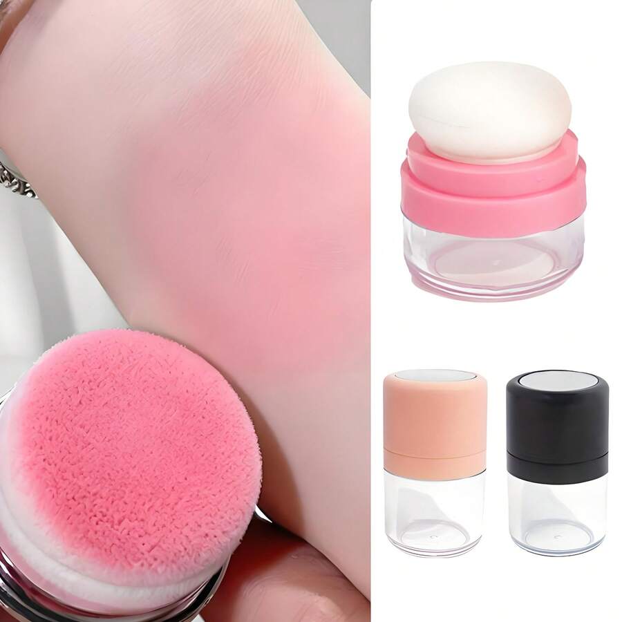 1PC Loose Powder Separate Storage Box Sponge Applicator For Sunscreen BottlingTravel Powder Case Portable With Mushroom Sponge Puff Cosmetic Case Blusher Powder Jar Container - Multicolor - View 1