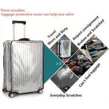 1 件或 3 件高强度优质 PVC 行李箱套，多种选择，透明设计，带可伸缩手柄盖 - 防刮旅行箱套，适合大多数尺寸，防尘防震，边缘加固 | 旅行爱好者的理想选择