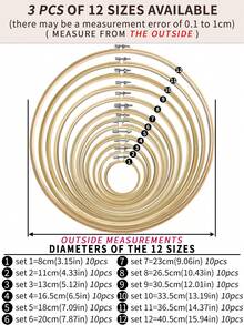 10 قطعة/مجموعة حلقات تطريز من الخيزران لل- DIY، إطارات تطريز، حلقات معلقة لأحلام الصائد، مناسبة لديكور المنزل، الزينة الجدارية، ديكورات هالوين وعيد الميلاد، إكسسوارات المكتب والسرير، زينة السيارة، الهاتف، سلسلة المفاتيح، الحقائب والملابس