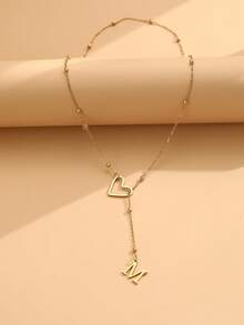 1pc Stainless Steel 26 Letters Necklace, Women Pendant Choker Initial Necklace, Jewelry Gift, Non-Fading