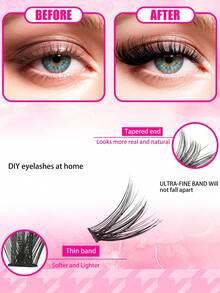 580 件 5D 睫毛膏套装，含胶水、镊子和刷子 | 30D40D50D60D80D100D 混合密度，10-18mm 长度，打造自然至惊艳妆效 | 夏季多效合一彩妆必备 | 适合初学者，可重复使用，无动物测试 | 2025 返校美妆礼盒 - 黑色 - 查看 4