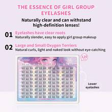 ELYZZA Idol Lash Extension Kit 10-12mm C+ Curl Eyelash Clusters With Thin Band Cluster Lashes Extensions With Bottom Lashes Lash Bond For DIY Individual Lashes At Home - Lash With BondRemover - 查看 4
