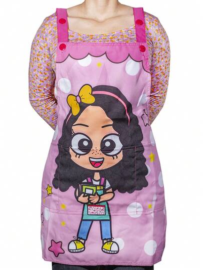 Bata Educadora Ajustable Sublimado Con Bolsas - Mandil Para Maestra Preescolar Kínder Jardín de Niños Guardería