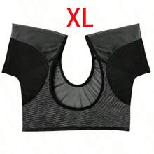 1 Solid Color Underarm Sweat Pad Vest, Washable And Reusable Mesh Breathable Quick Drying Anti Sweat Short Sleeved Women(L) Summer Cooling,Beach,Travel