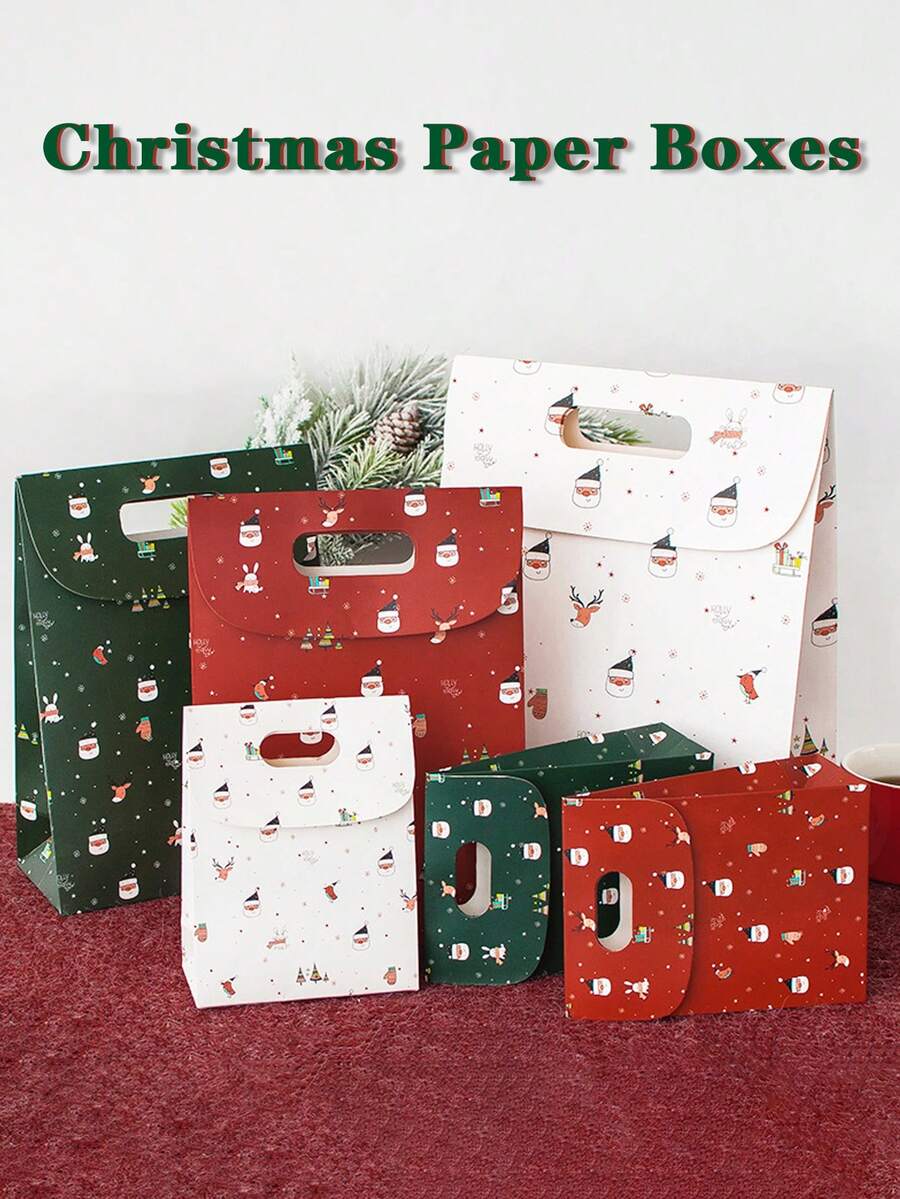 1/3 szt. Pudełko prezentowe na Boże Narodzenie w kształcie liści leśnych, pudełko na cukierki, torebka prezentowa, poręczne etui z klapką, pudełko i torebka na pamiątkę, ozdoby świąteczne, piżamy świąteczne, prezenty świąteczne, dekoracje świąteczne