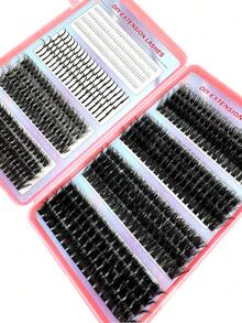 32Rows Lash Spikes Lash Clusters With Bottom Lashes Cluster Manga Eyelash Cluster 50d60d80d100d120d140d Mix Eyelash Book Extensions Cluster Lashes With Bottom Lash Cluster Fairy Eyelash Cluster Spiky Individual Lashes For Beginner - màu đen - Xem 3