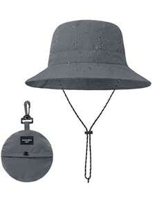 1pc Men's Bohemian Style Sun Protection Bucket Hat, Foldable Fishing/Hiking Hat, Waterproof, Breathable, Suitable For Outdoor Activities In Summer, Autumn, Winter