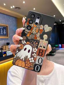 新款卡通鬼图案手机壳，防摔防刮防指纹黑色 TPU 软壳，相机镜头保护，兼容三星、苹果、红米、OPPO、VIVO 保护套 - 黑色 - 查看 6
