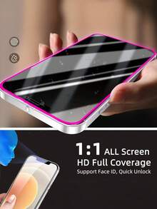 【2片装】钢化玻璃紫色夜光防窥保护膜，夜间发光方便查找手机，个性化设计，护眼，超清晰，兼容保护壳，防摔，防刮，防碰撞，全覆盖，易于安装，兼容 17e/17 Pro Max/17 Pro/17 Air/17/16/16 Pro/16 Plus/16 Pro Max/15/15 Plus/15 Pro/15 Pro Max/14/14 Plus/14 Pro/14 Pro Max/13 Mini/13/13 Pro/13 Pro Max/12 Mini/12/12 Pro/12 Pro Max/11/11 Pro/11 Pro Max等型号。 - 紫色 - 查看 5