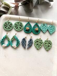 1/2/10件装波西米亚热带树叶粘土切割器，用于珠宝制作，夏季耳环粘土工具，海滩度假树叶吊坠粘土切割器，用于DIY吊坠、项链、手链 - Clay Cutter - 查看 2