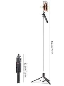 3-In-1 Selfie Stick Tripod With Fill Light, Durable Stainless Steel Design, Bluetooth Remote, Stable Tripod Support, Compatible With IOS And Android Phones, Suitable For Live Streaming, Video Shooting, Summer Vacation, Travel, Fill Light, Outdoor Activities, Live Vlogging And More - Multicolor - View 10