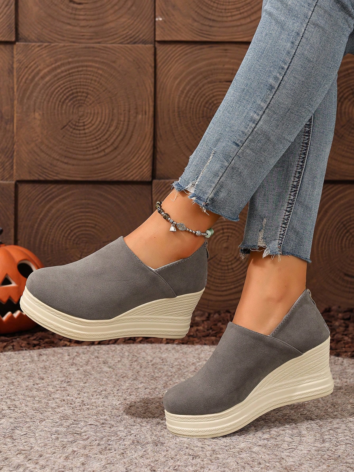 أحذية منصة سميكة الأربطة الكتانية الرجعية، أحذية ع...