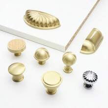 Round Brass Gold Furniture Handles For Drawers Bathroom Kitchen Storage Cabinet Pulls Wardrobe Shoe Cupboard Door Knob - Multicolor - View 3