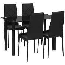 Ensembles de table et chaises de salle à manger - Noir - Voir 1