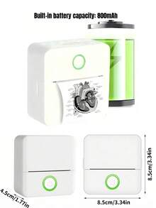 1pc Portable Mini Wireless Printer, Small Home Bluetooth Photo Printer, Ink-Free Thermal Printing, One-Click Printing, Clear Content, Compact And Convenient, Instant Capture, Search And Print, Record Wonderful Moments, Perfect Christmas, New Year, Birthday Gift For Friends And Family