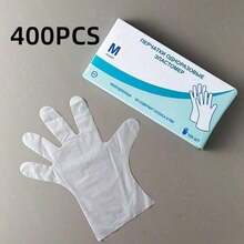 400pcs  Transparent Skin Friendly Protective Gloves: Skin Friendly, Flexible, Catering, Cleaning, Baking, Household All-Around Protection - 無色 - 查看 3